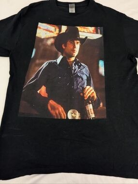 Urban Cowboy John Travolta "Bud"  Black Tee Shirt Size Medium